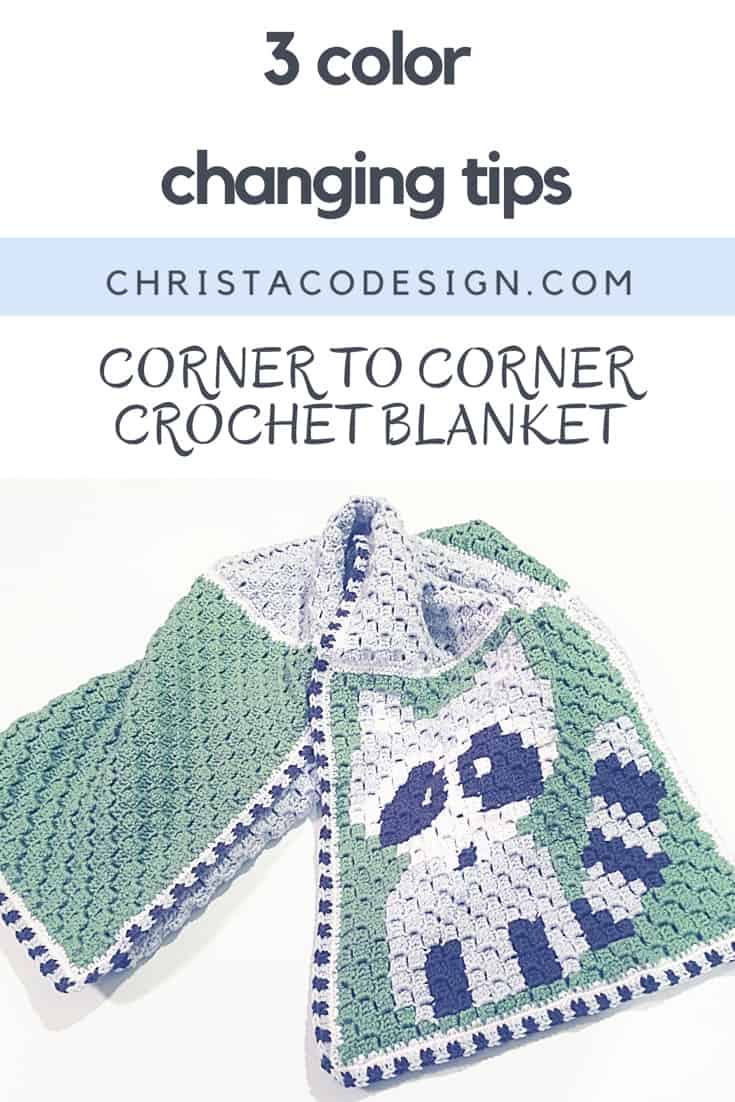 Corner to Corner Crochet Blanket Tips on Color Changes ChristaCoDesign