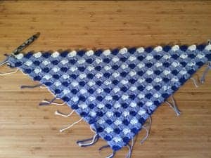 gingham crochet pillow