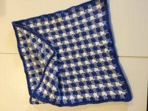 gingham crochet pillow