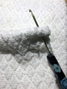 crochet towel topper