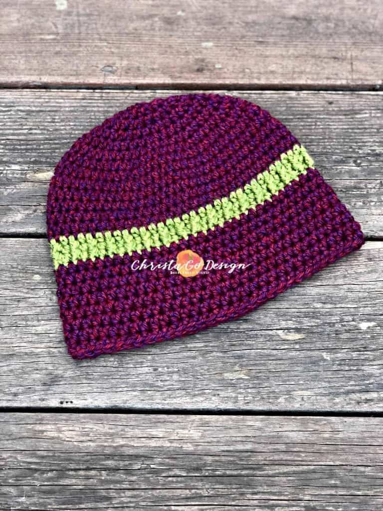 Embellished Basic Beanie Free Crochet Pattern - ChristaCoDesign