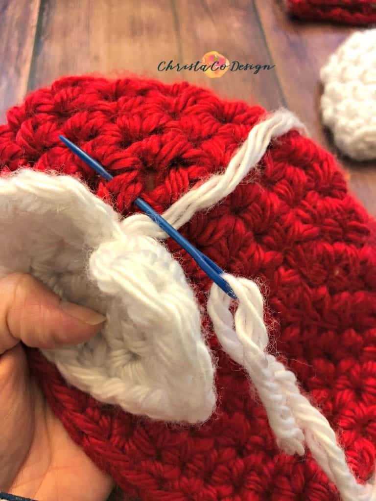 baby hat, sizes newborn to 12 months, red hat white heart, how to sew on applique