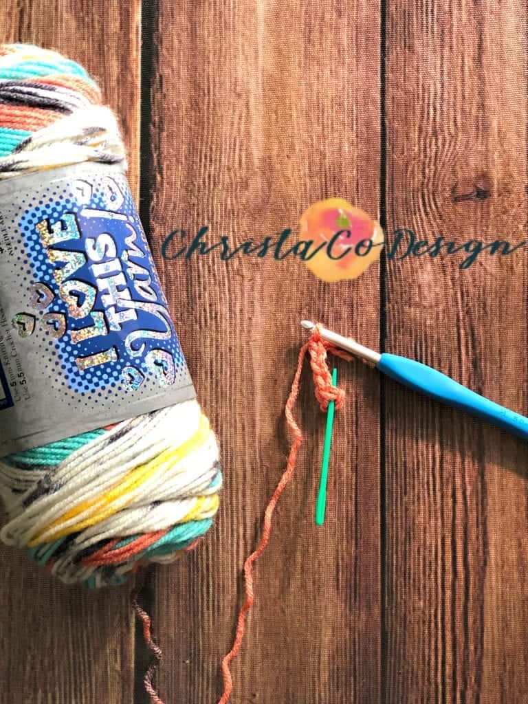picture of how to start triangle scarf