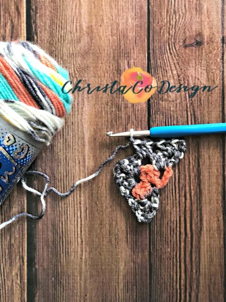 picture of step by step triangle scarf