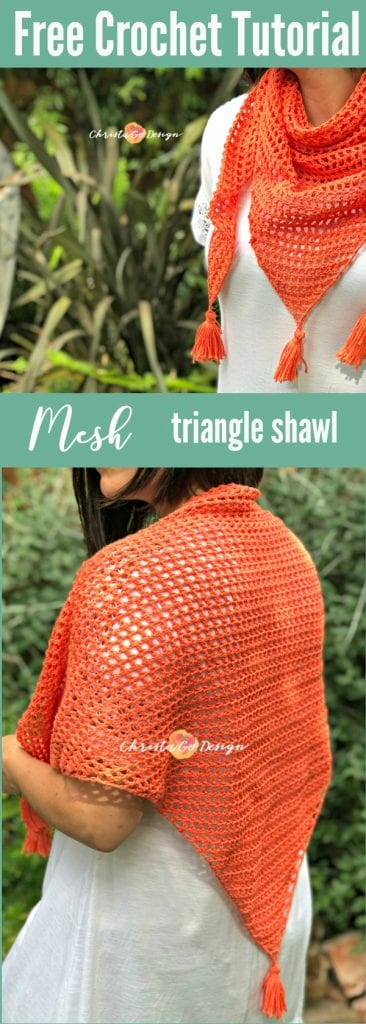 mesh crochet triangle shawl tutorial