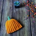 PICTURE OF crochet pumpkin hat orange