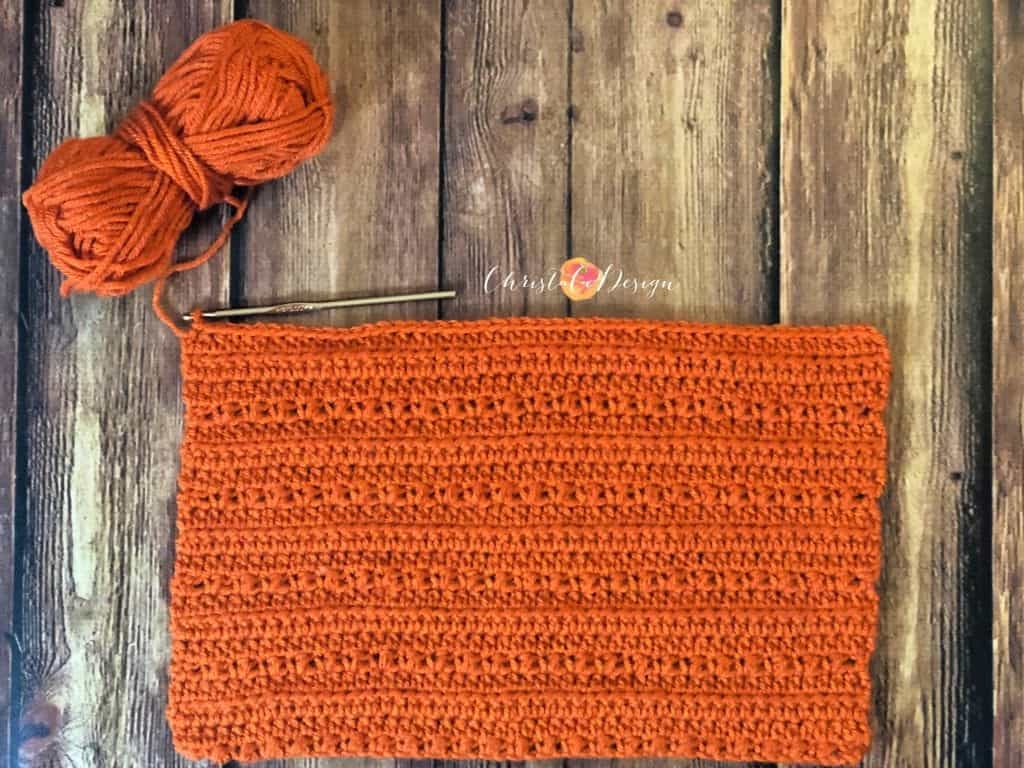 picture of crochet pixie hat stitches in rectangle
