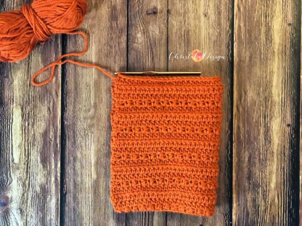picture of how to fold crochet rectangle for pixie hat