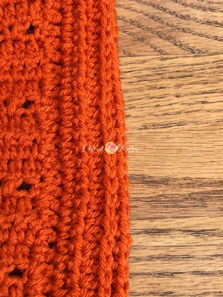 picture of extended half double crochet edging