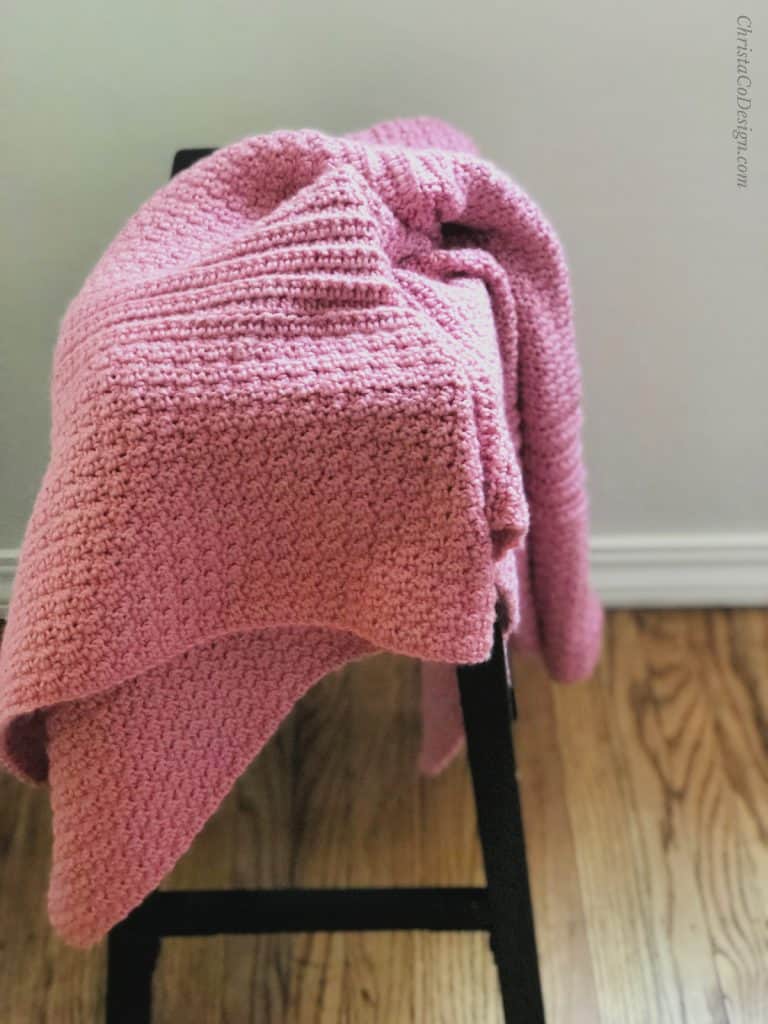 picture of crochet blanket pink