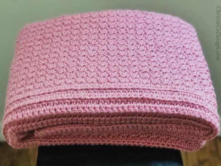 picture of crochet baby blanket in pink
