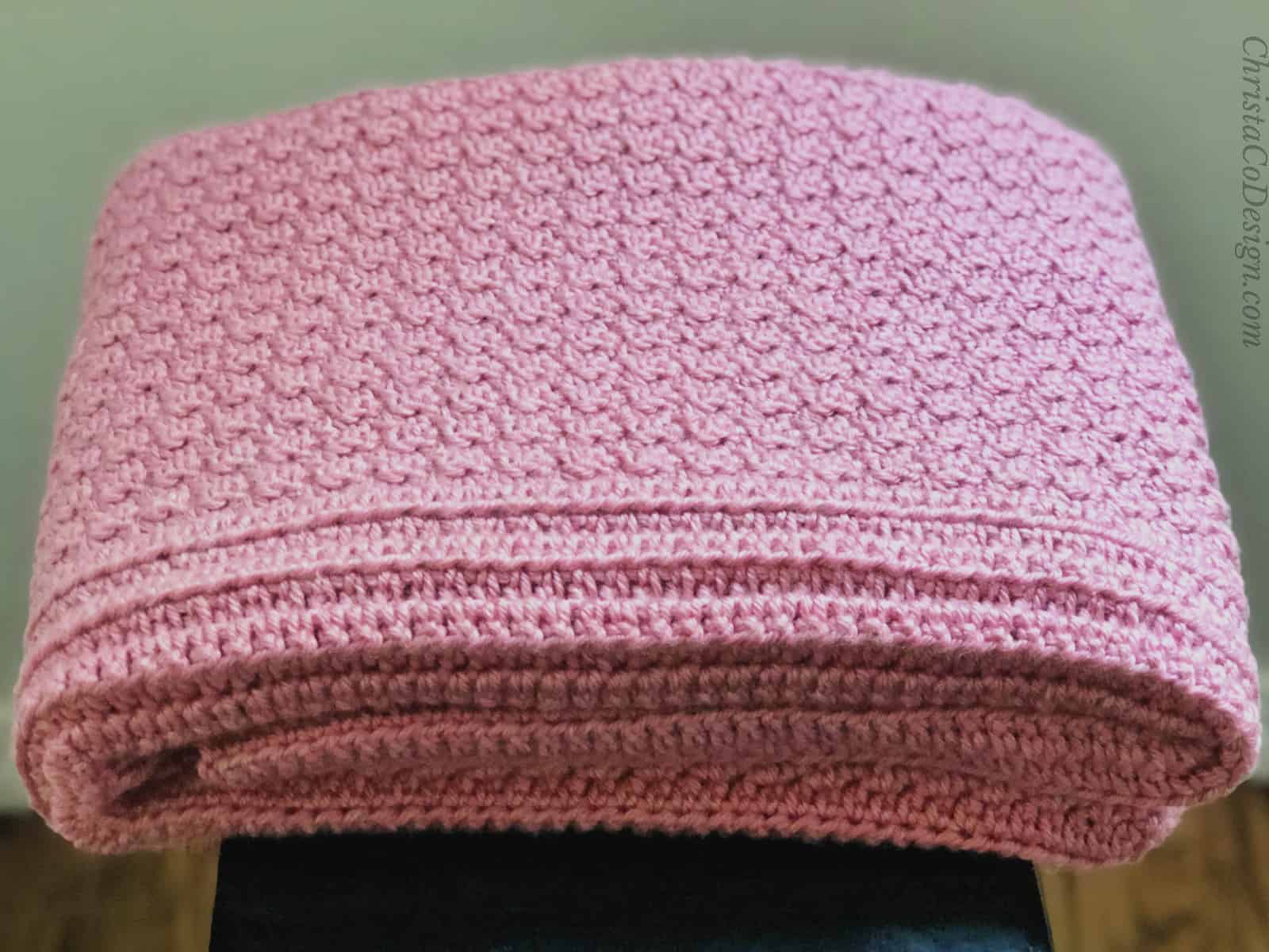 Free Textured Crochet Blanket Pattern: Raspberry Ridges