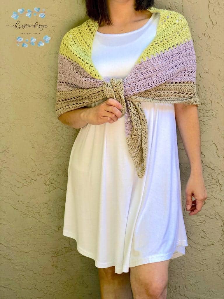 picture of Lilla Shawl tied front tutorial