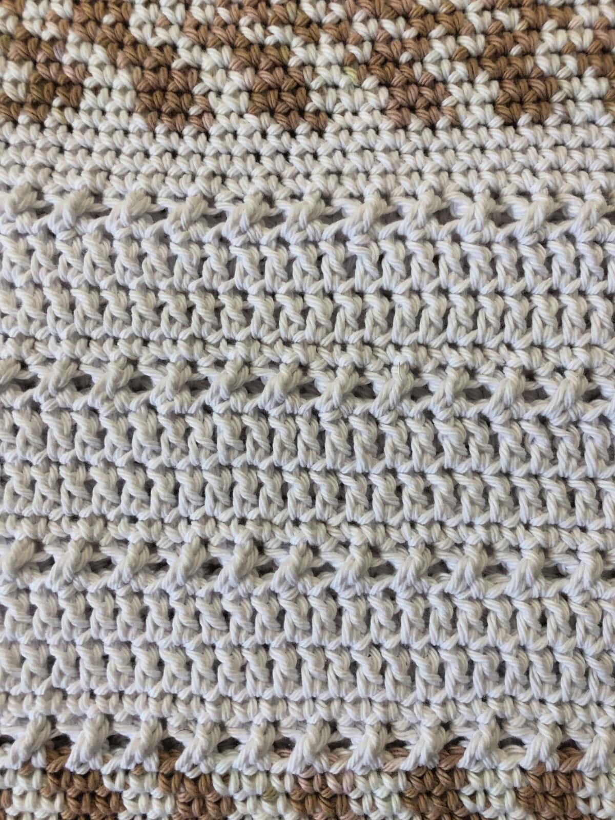 Close up of stitches and texture.