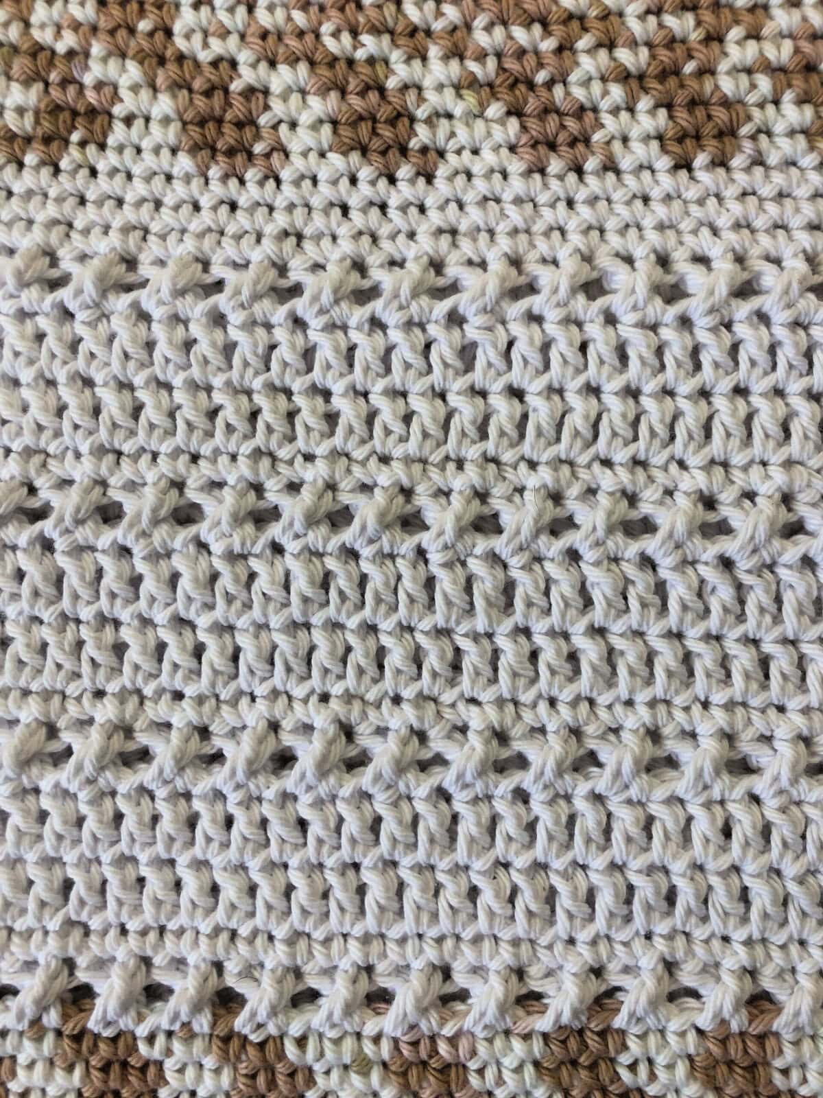 Close up of stitches and texture.