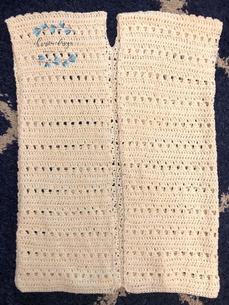 picture of front panels with sides seamed