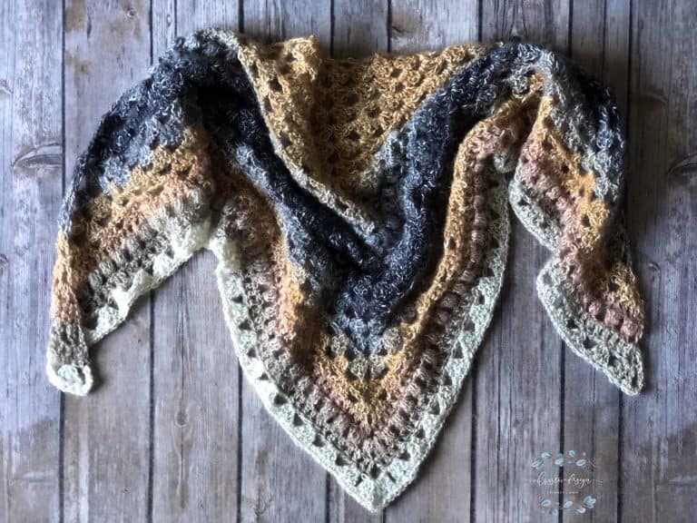 Ambra Triangle Scarf One Skein Crochet Pattern - ChristaCoDesign
