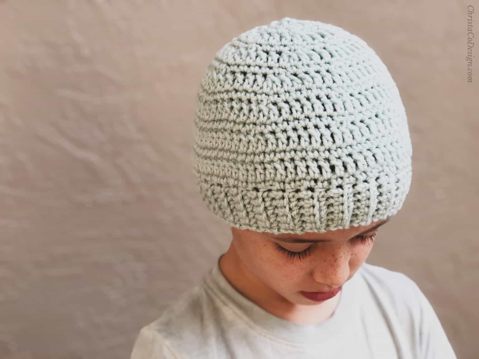 Basic Double Crochet Beanie Pattern Free for Beginners - ChristaCoDesign