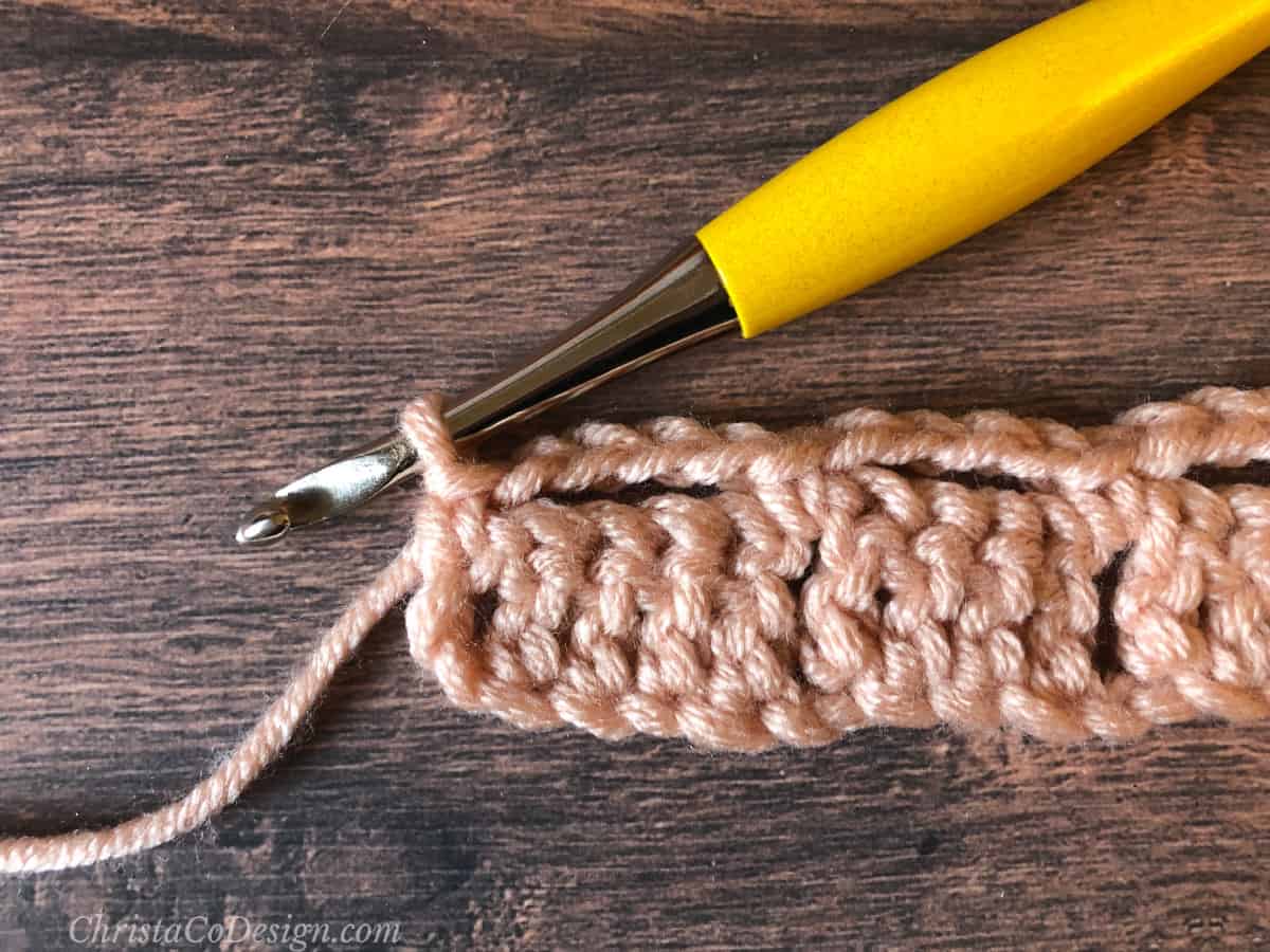 Single crochet in last stitch.