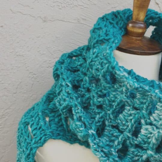 Easy Crochet Scarf Pattern One Skein Scarfie | Alza Scarf - ChristaCoDesign