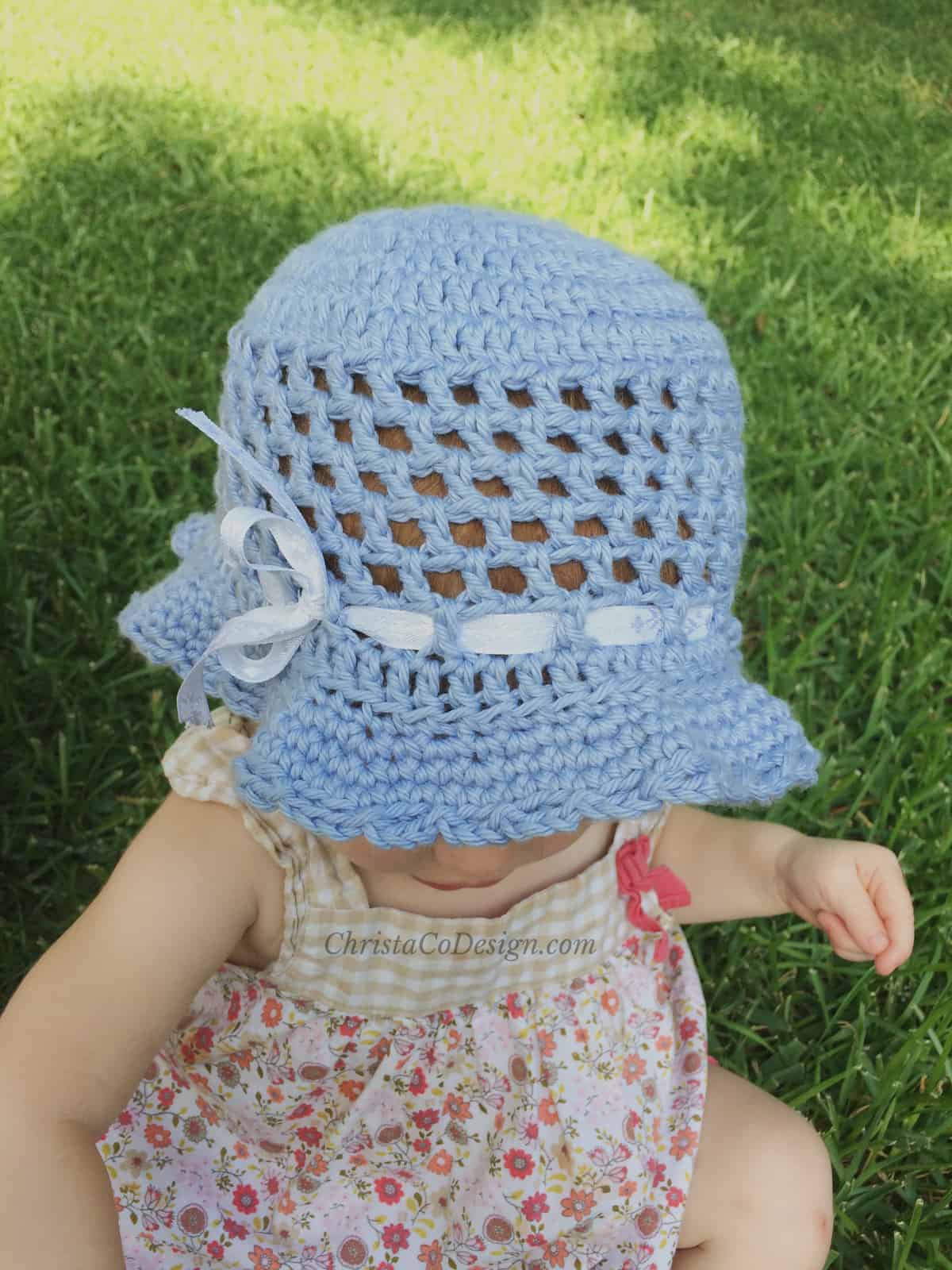 Easy Crochet Toddler Sun Hat Pattern + Photo Tutorial ChristaCoDesign