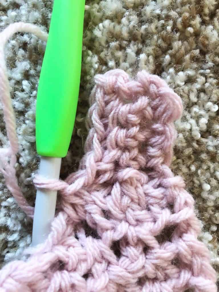 Next row joined with single crochet two together to hem.