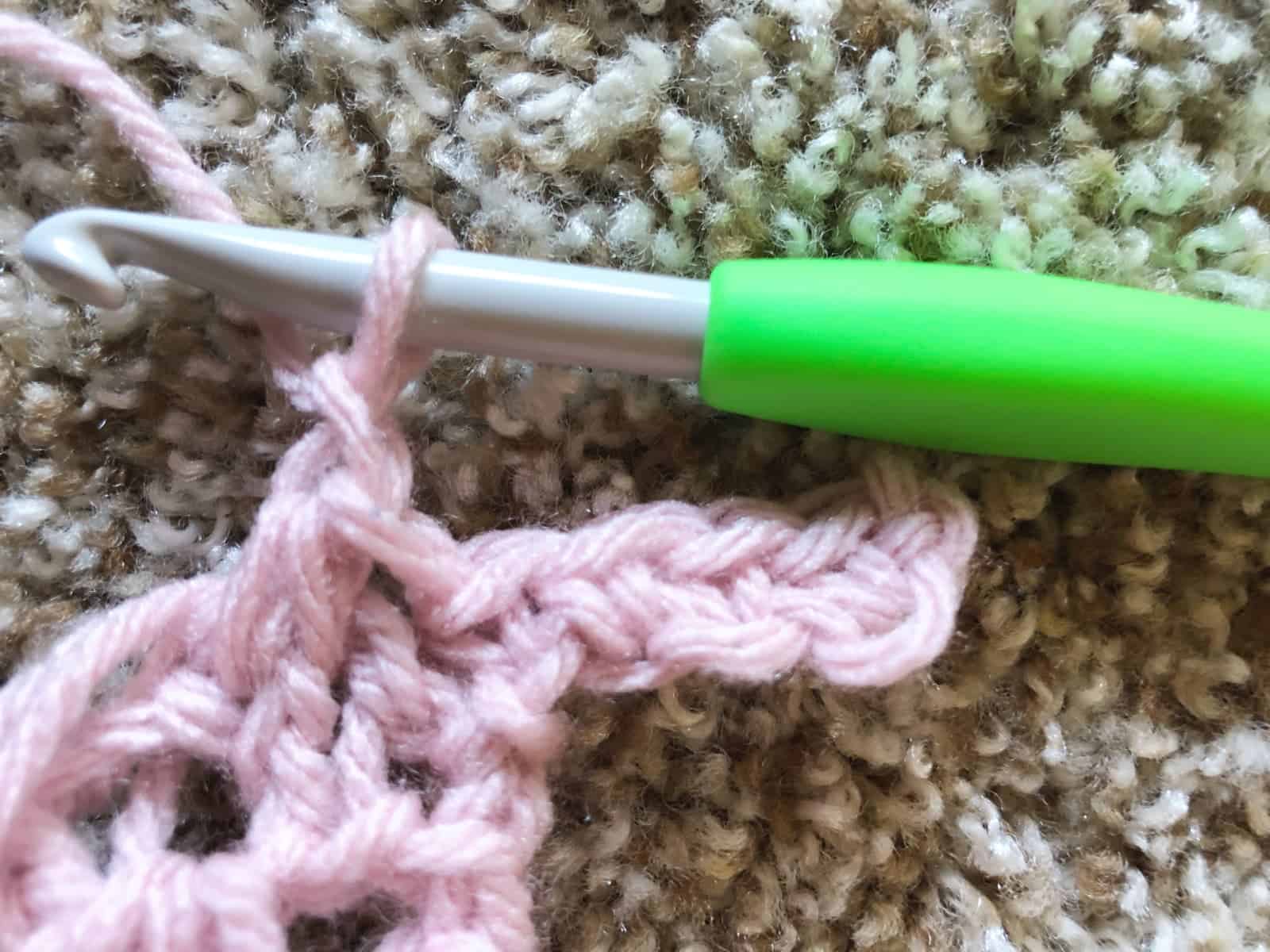 Yarn over and pull through 3.
