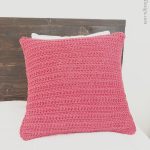 picture of red textured crochet envelope pillow