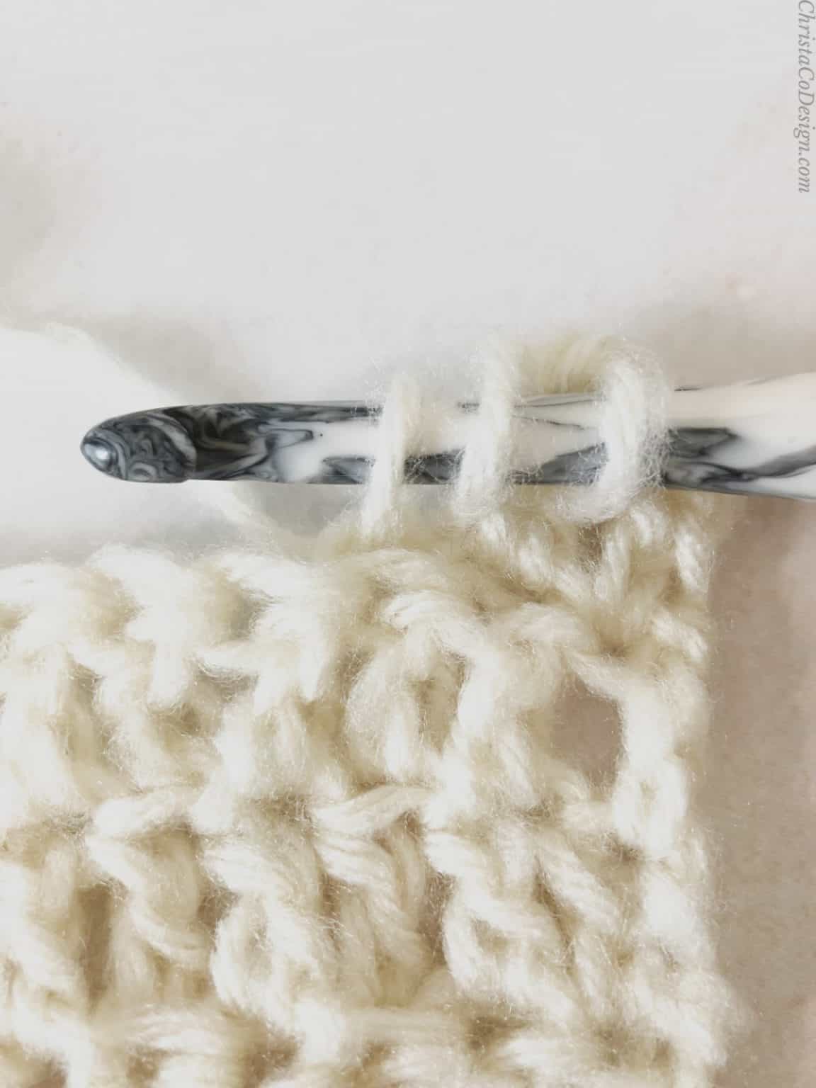 Back Loop Only Double Crochet Step by Step Tutorial - ChristaCoDesign