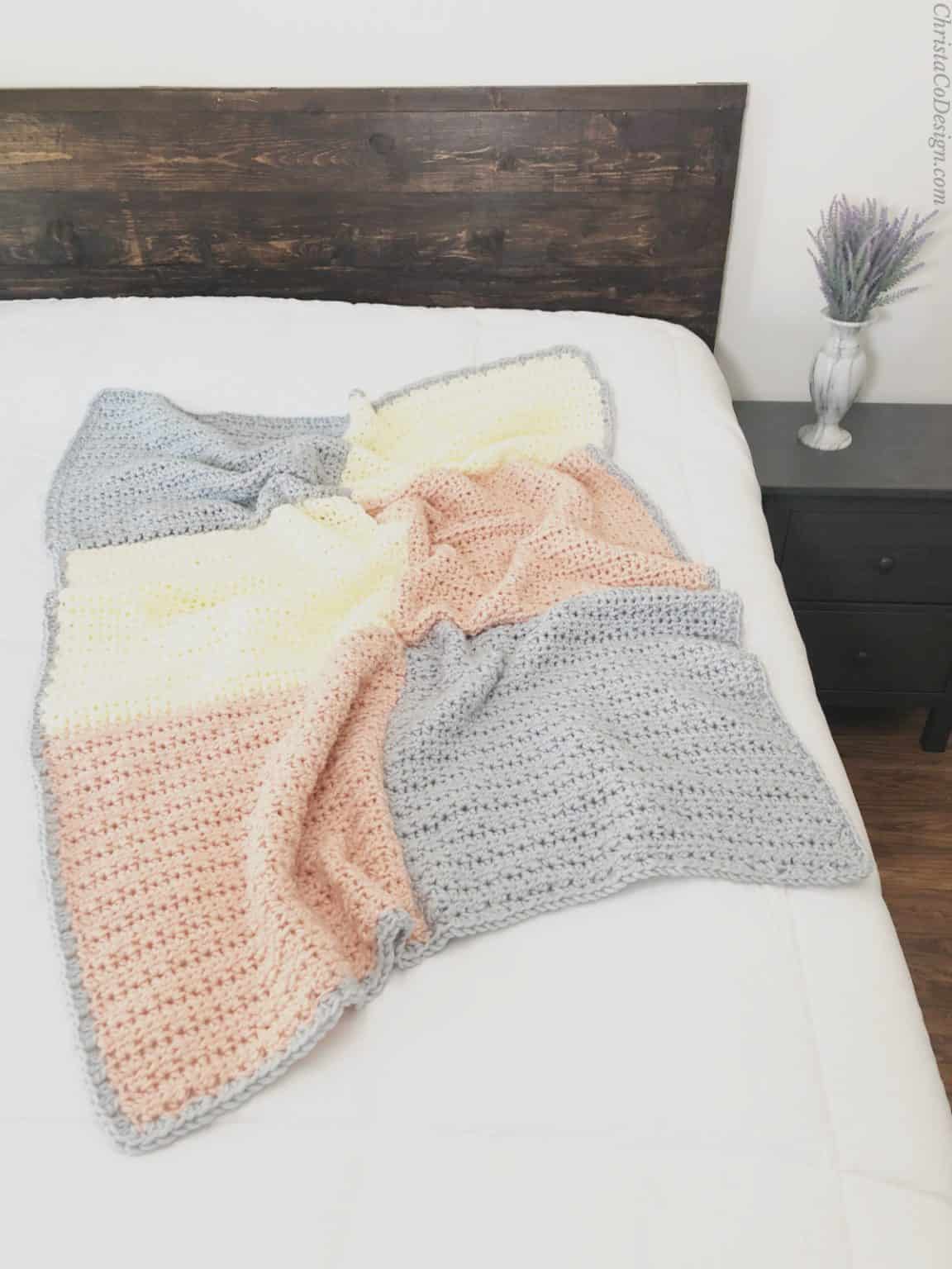 Easy Chunky Crochet Blanket Pattern Ava Blanket ChristaCoDesign