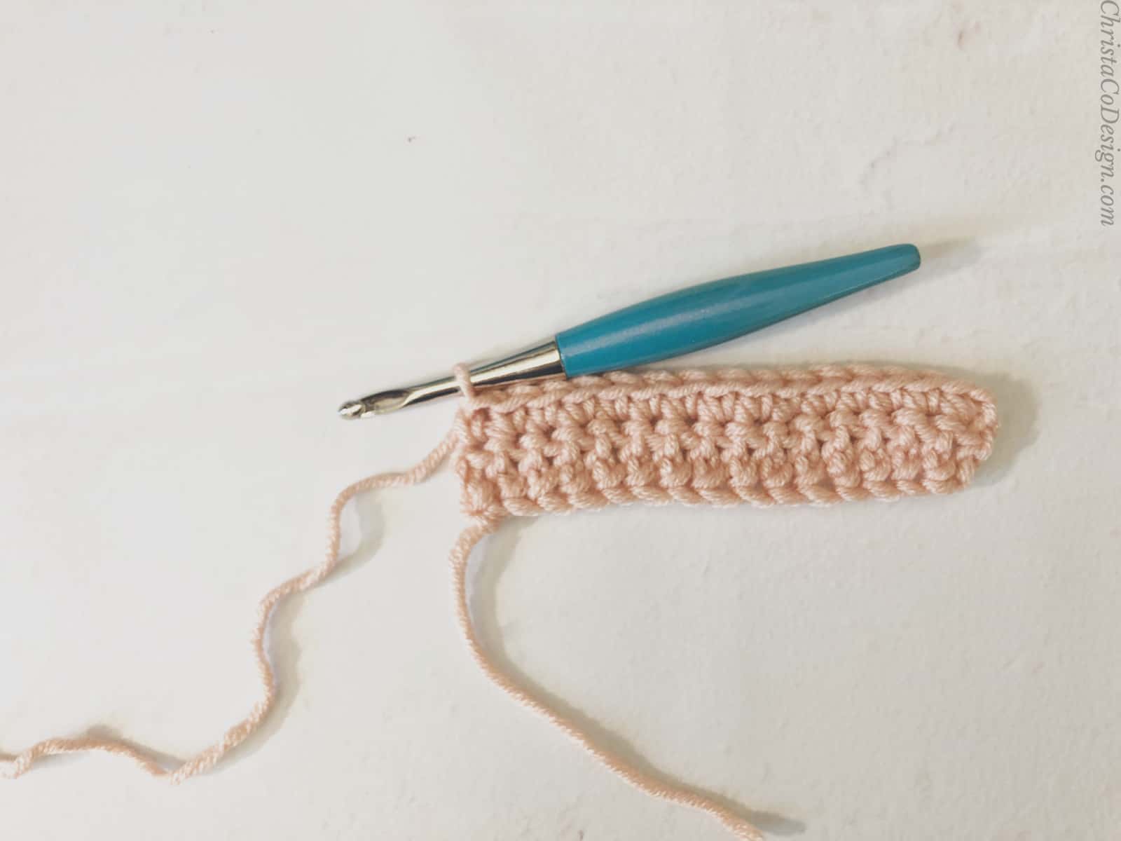 picture of pink single crochet row