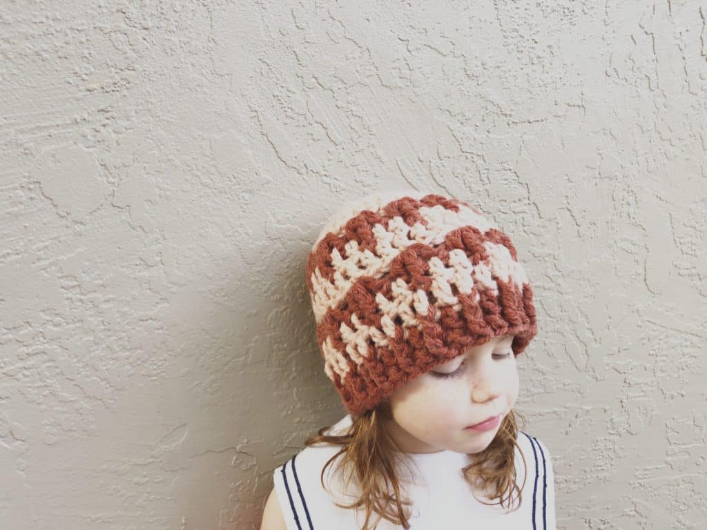 picture of crochet hat striped