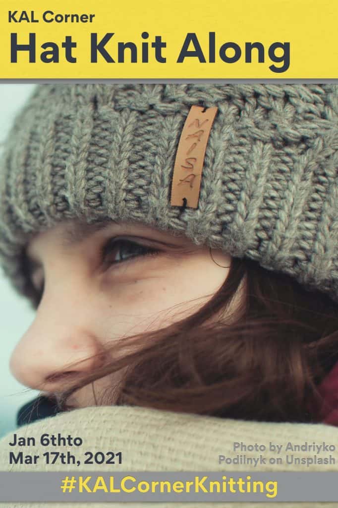Woman in grey knit hat.