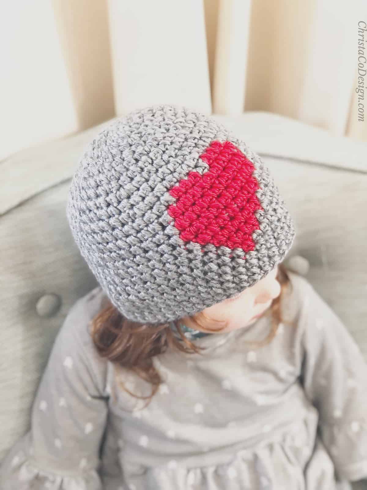 Pebbled Heart Beanie a Free Crochet Hat Pattern
