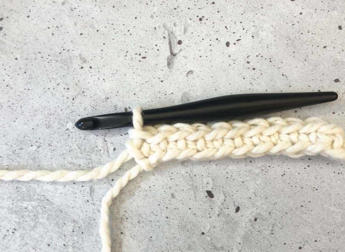 First complete row single crochet.