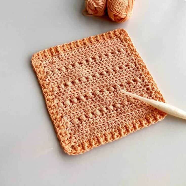Image for Cross Puff Stitch Crochet Square Pattern – Friendship Crochet Along 2021