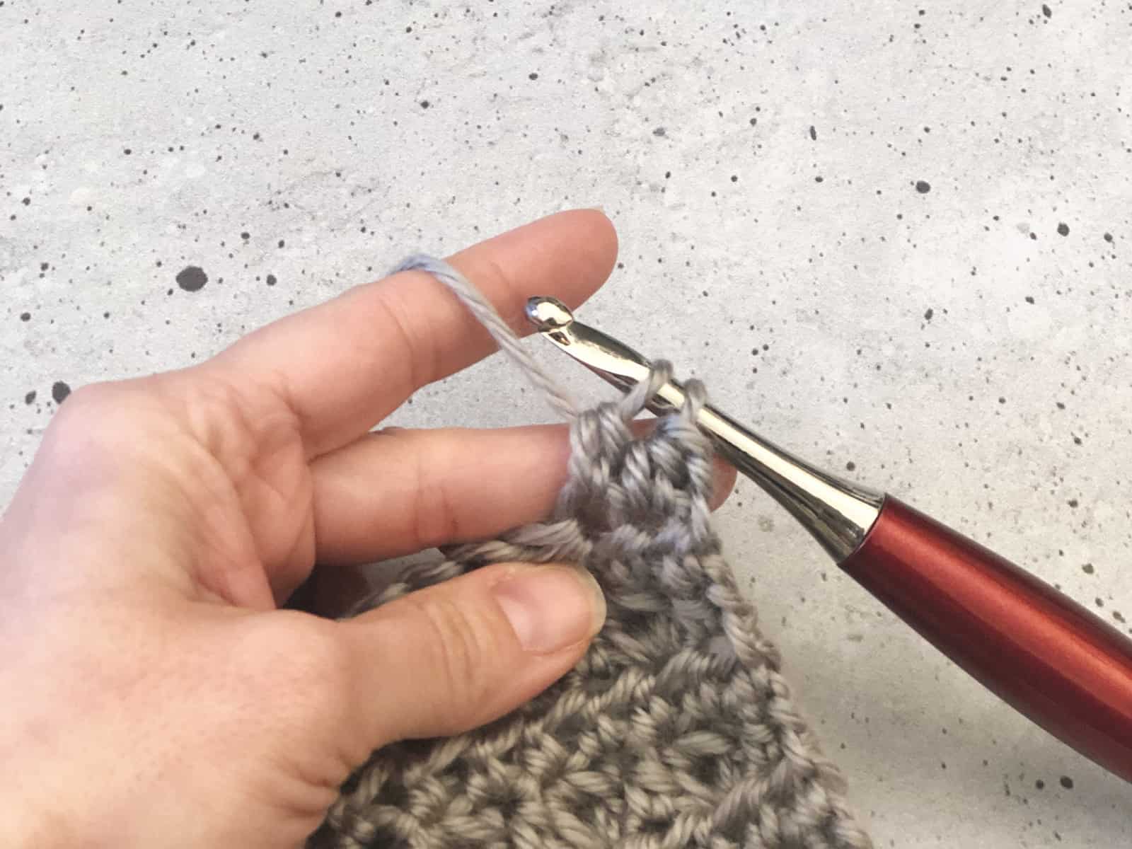 3 loops on hook for bobble tutorial.
