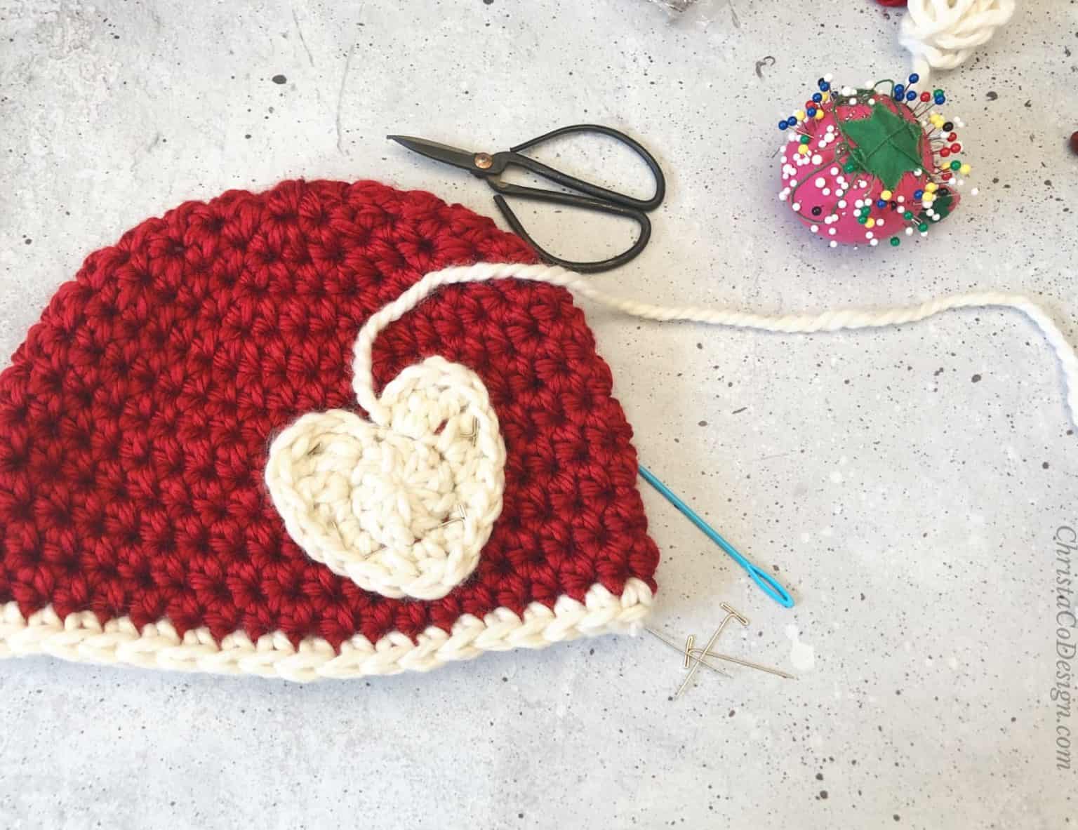 How To Sew On A Crochet Appliqué To Your Hat ChristaCoDesign