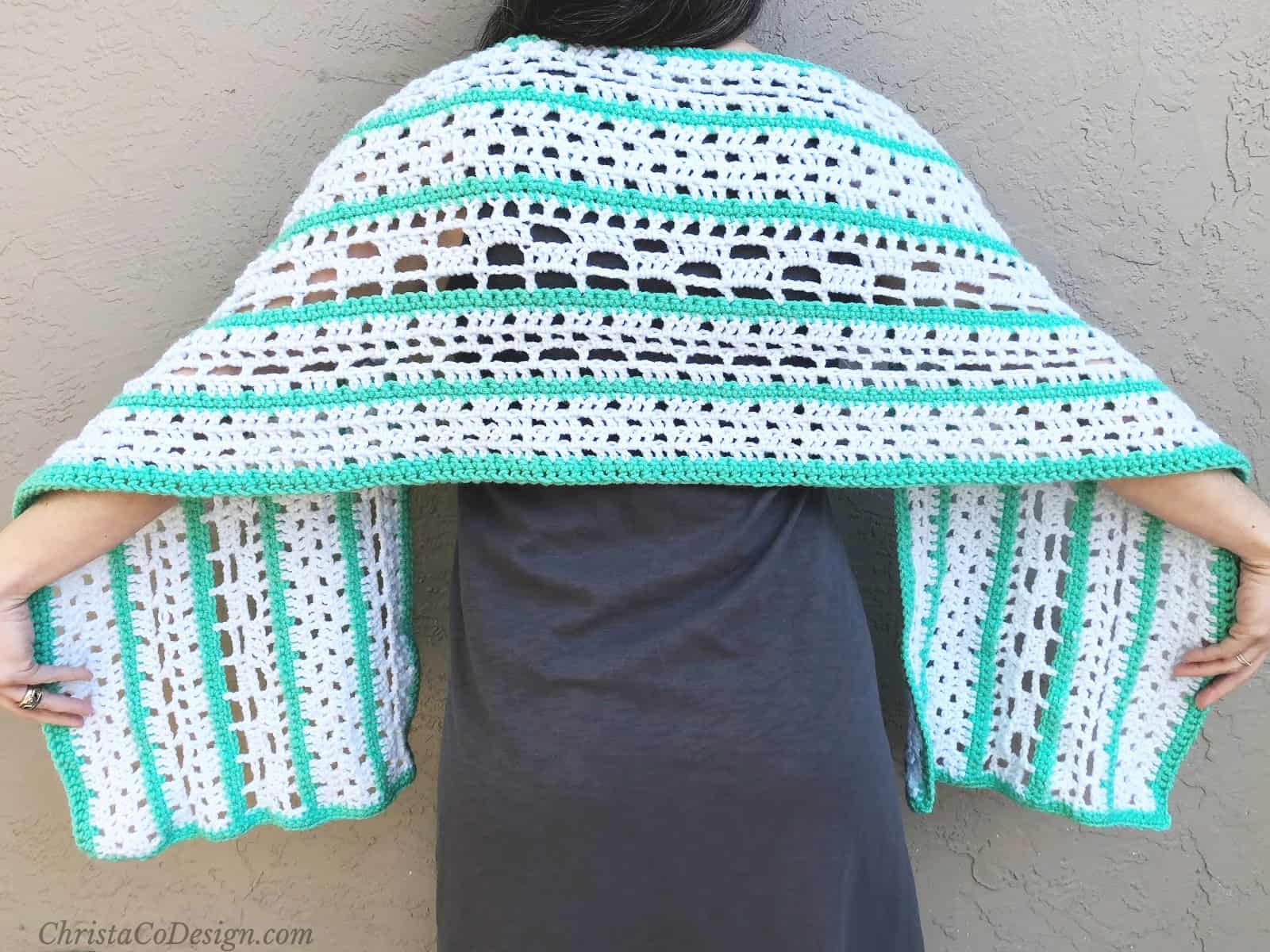 Rectangle Shawl Crochet Pattern | Finestra Wrap