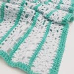 Lacy shawl up close contrasting stripes.