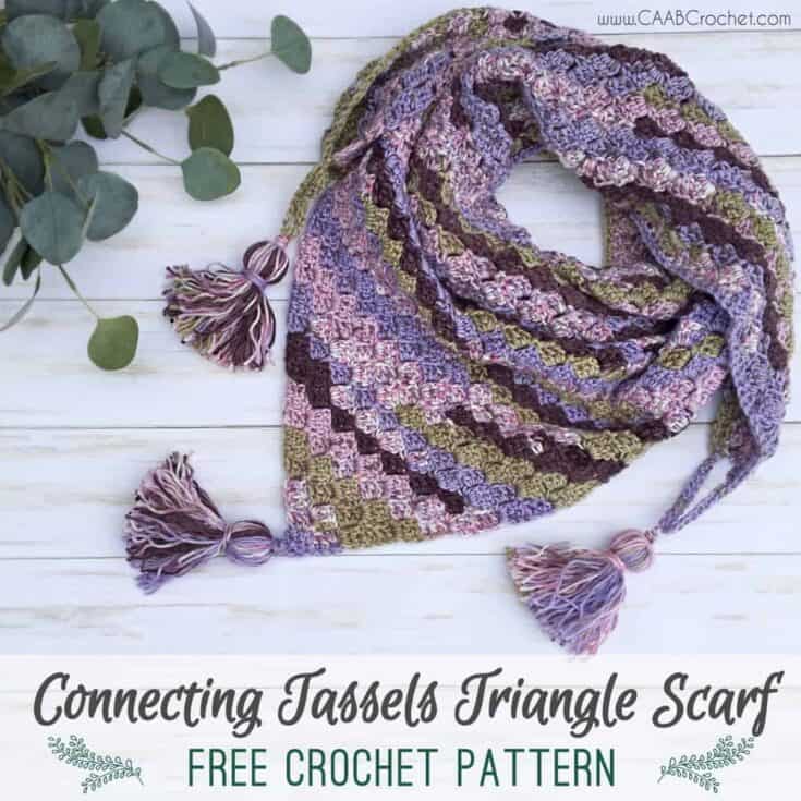 Image for Connecting Tassels Triangle Scarf - Cute As A Button Crochet & Craft