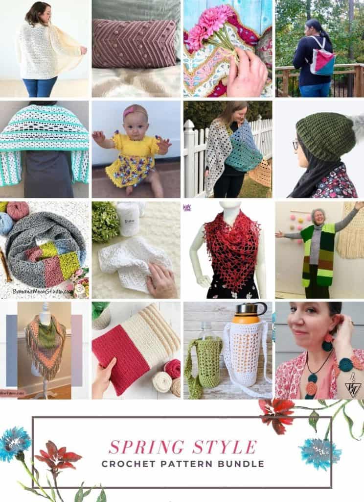 31 crochet patterns for spring in a collage.