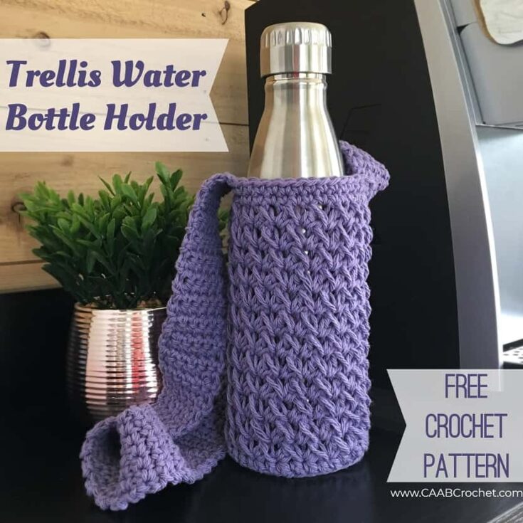 Image for Trellis Water Bottle Holder Pattern - Cute As A Button Crochet & Craft