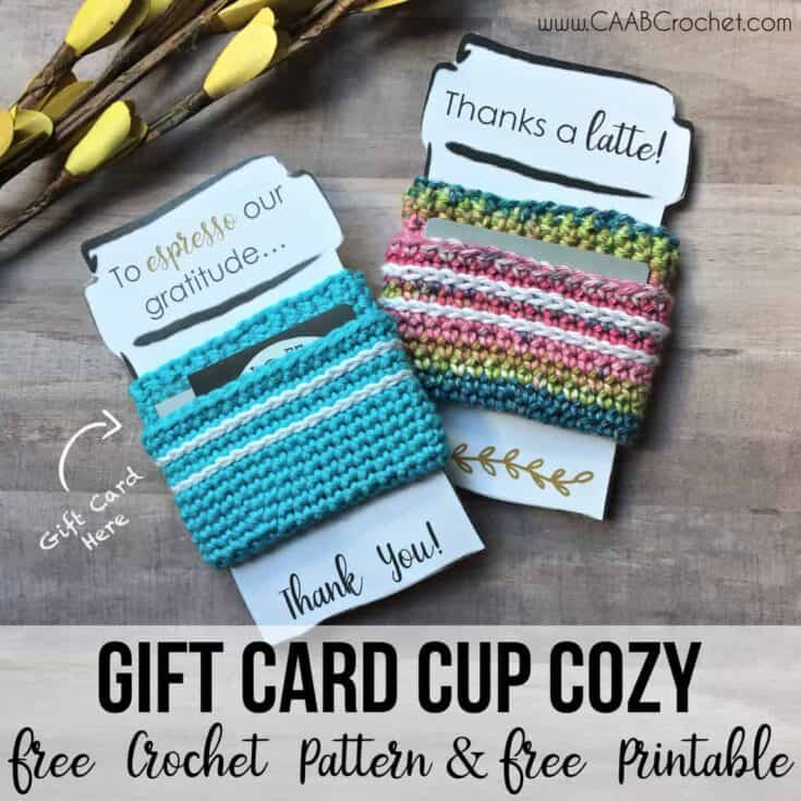 Image for Gift Card Cup Cozy | Free Crochet Pattern and Printable | Great Crochet Teacher Gift Idea