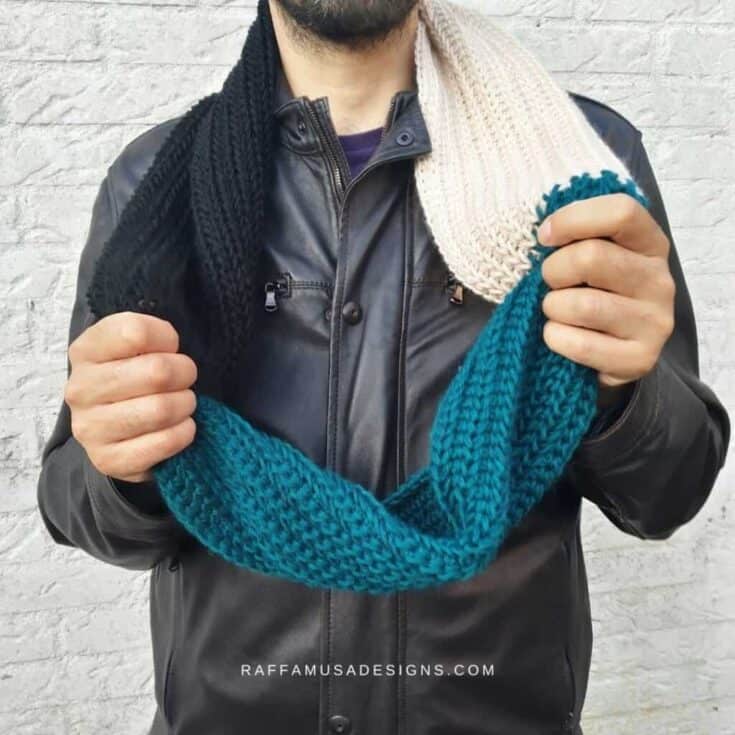 Image for Mens Double-Wrap Infinity Scarf  A Ribbed Tunisian Crochet Pattern