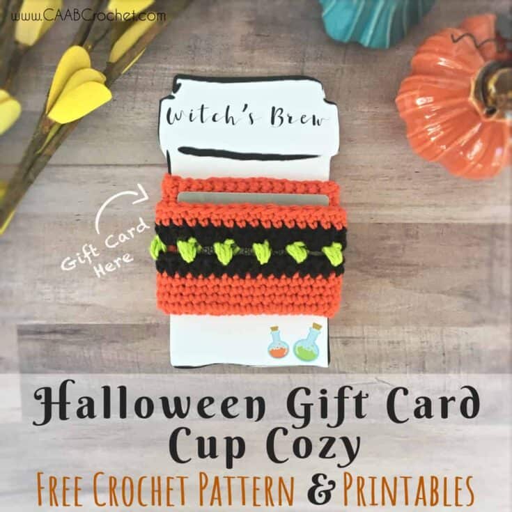 Image for Halloween Gift Card Cup Cozy - Cute As A Button Crochet & Craft