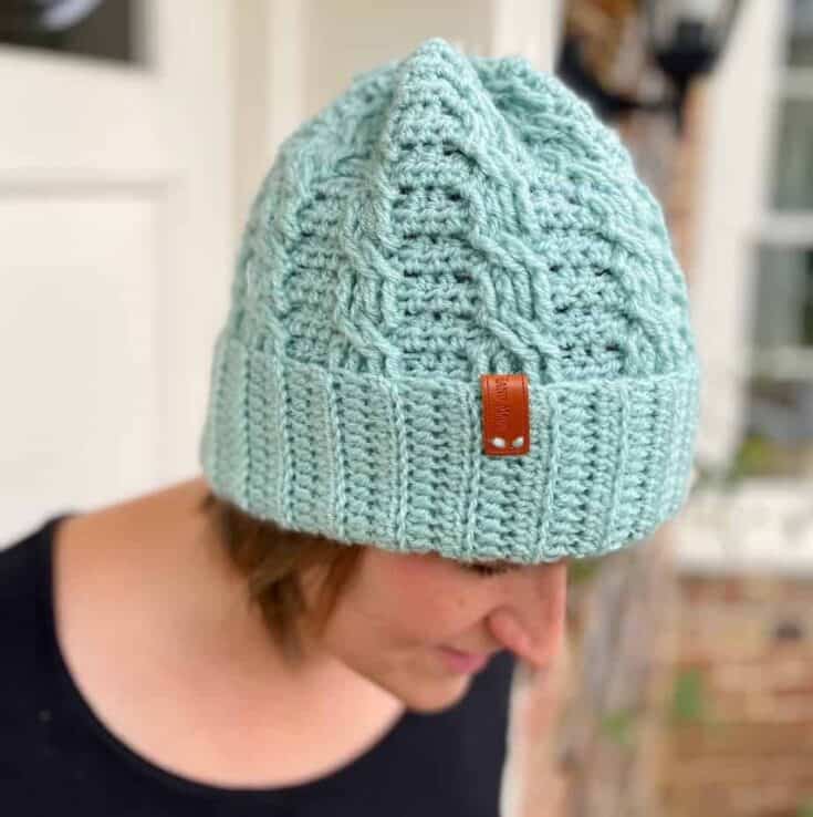 Image for Crochet Cable Hat – Free Winter Beanie Crochet Pattern