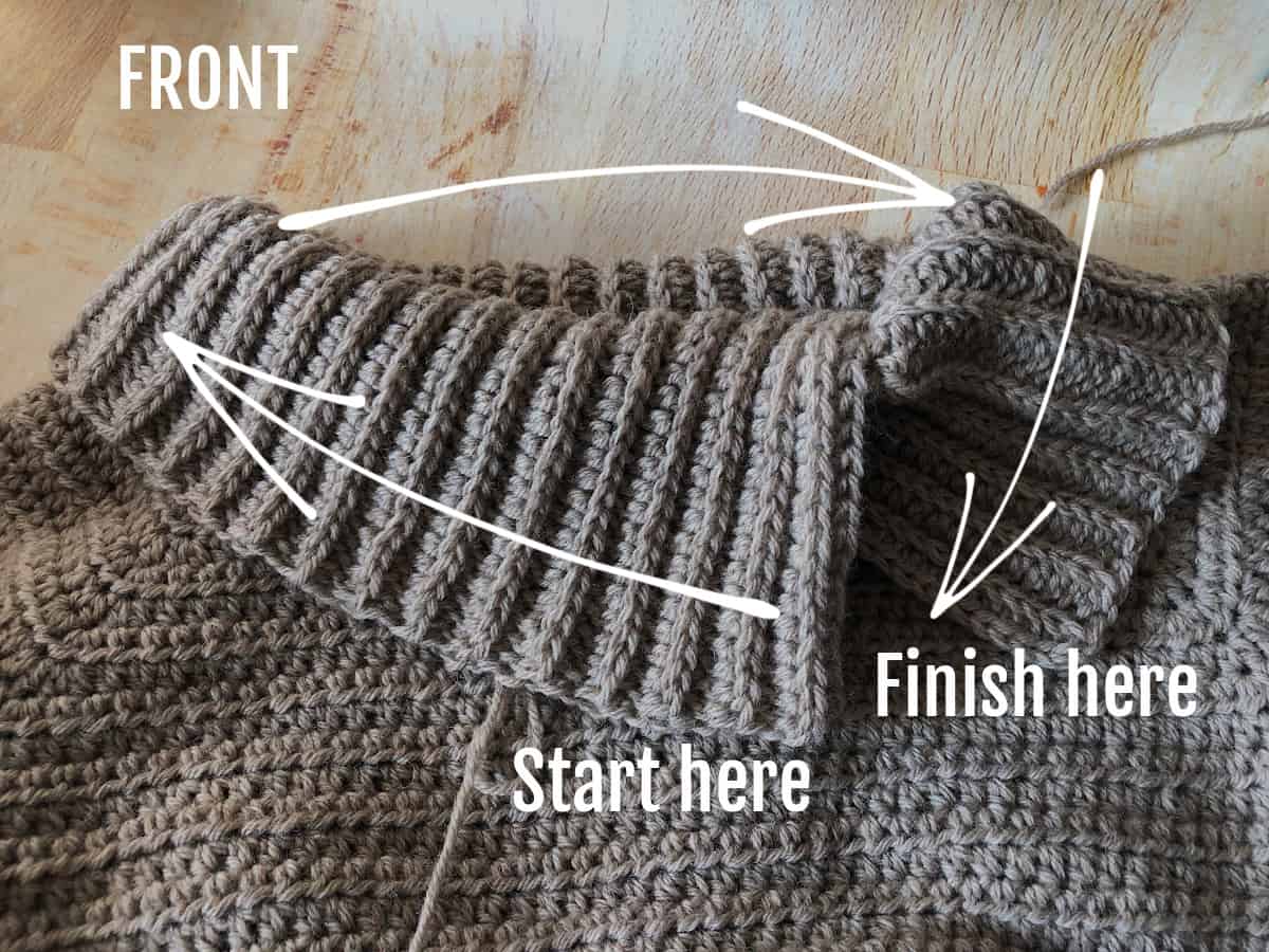 Direction of work for adding cowl.