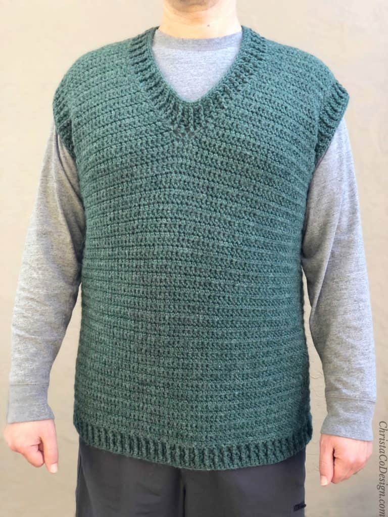 Men's Crochet Sweater Vest Pattern Free Alfonso Vest - ChristaCoDesign
