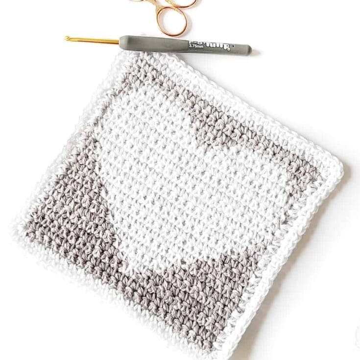 Image for Crochet Heart Dishcloth Pattern - EasyCrochet.com